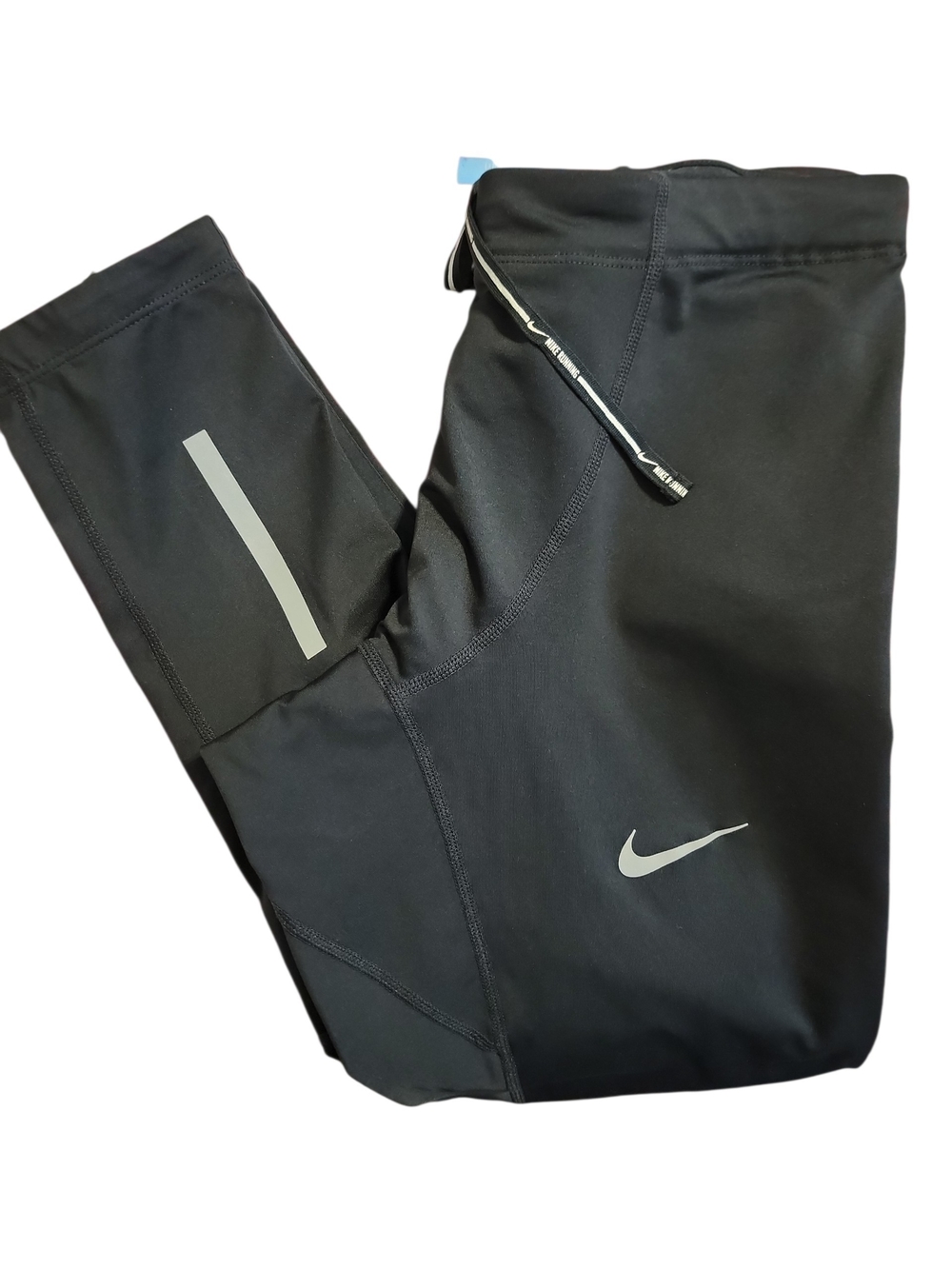 Nike Black Athletic Running Tights PLeggings with Reflective Accents